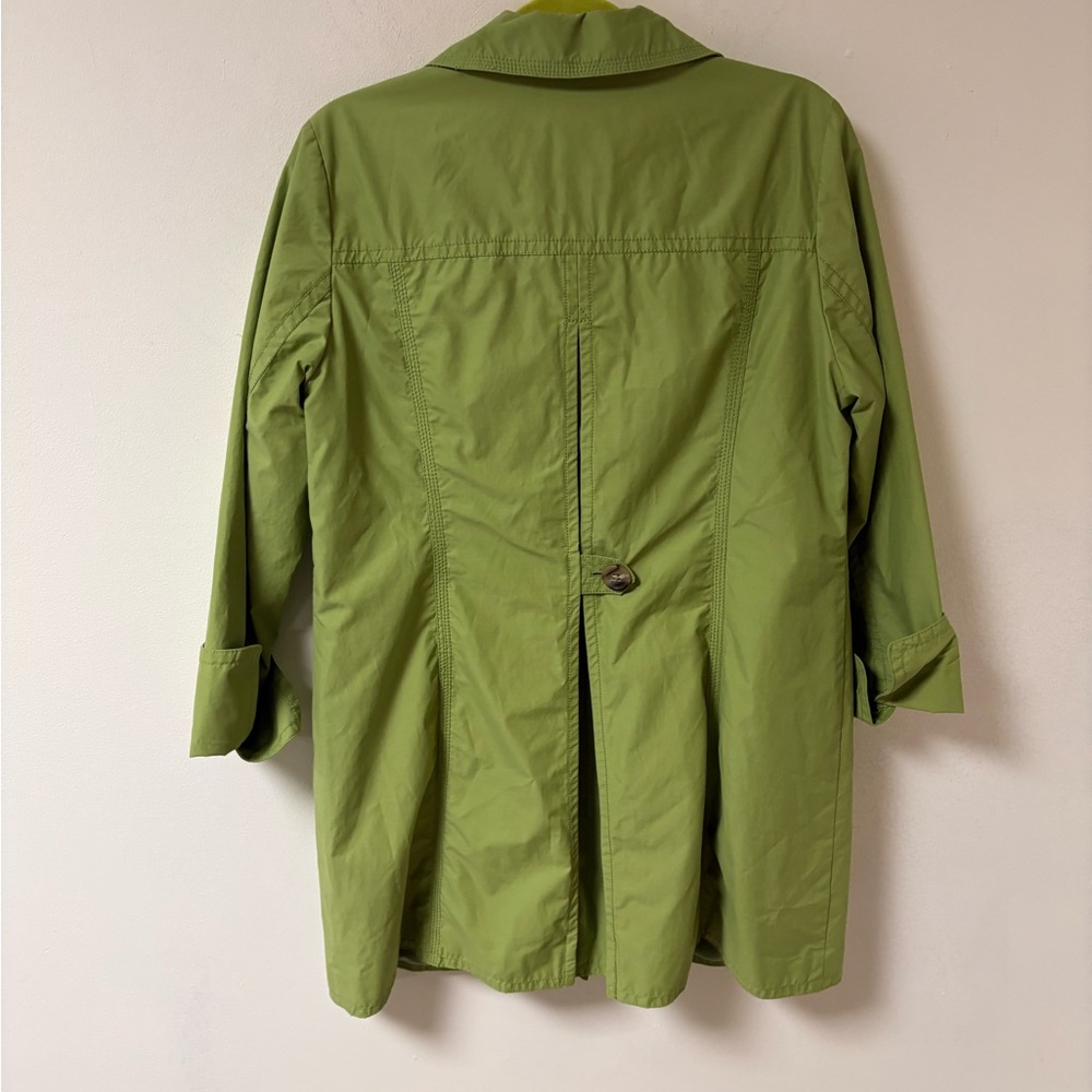 Eddie Bauer Womens Mid Length Rain Trench Coat Green Large - Picture 6 of 13